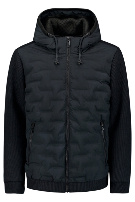 NO-EXCESS jacket short fit sealed hooded knit